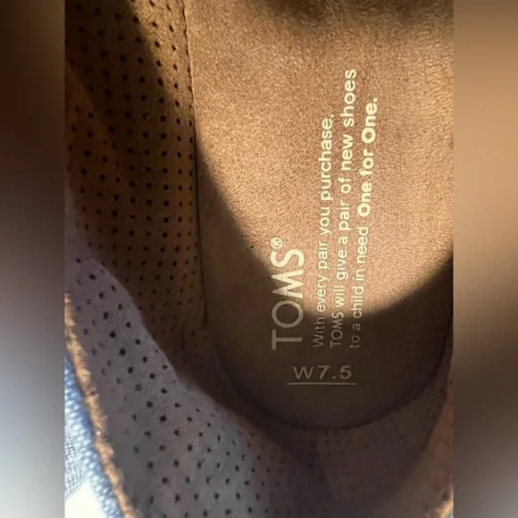 TOMS Alpargata Canvas Open Toe Blue Espadrille Sandals Women's Size 7.5 - Picture 7 of 9